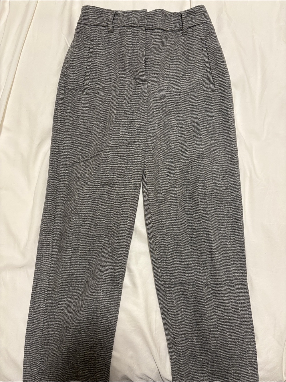 Aritzia Wilfred Gray Wool Herringbone Dress Pants